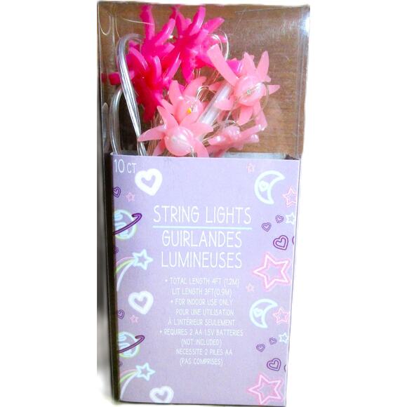 Greenbrier Palm Tree LED String Lights Pink 10 Ct Battery 4 Ft DIY Crafts Wreath - Picture 2 of 3